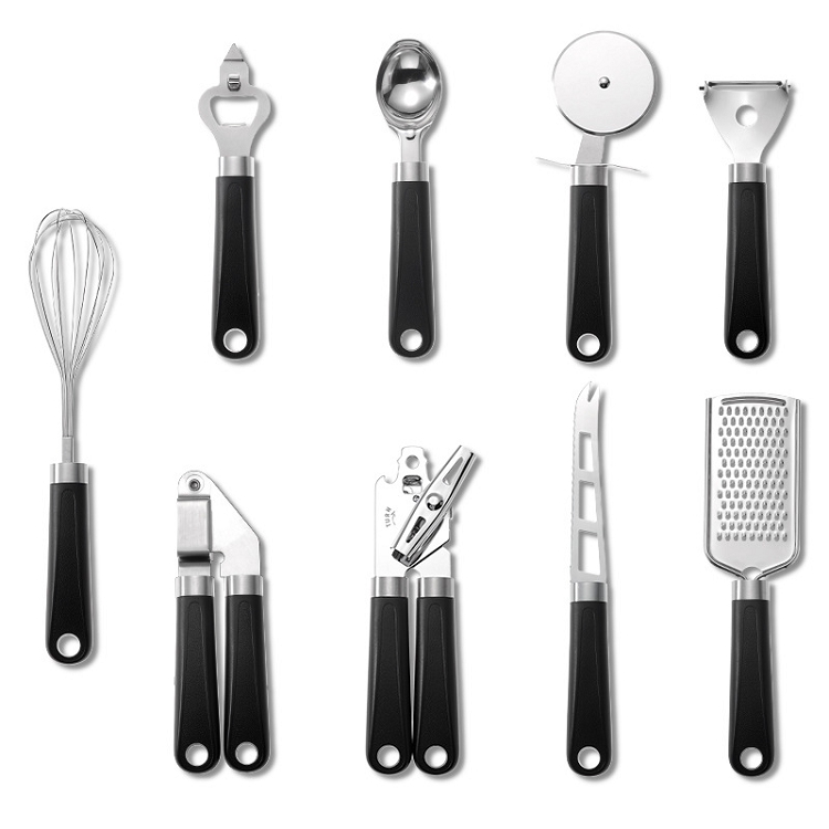 9 Pcs Kitchen Accessories Set Creative Stainless Steel Kitchen Appliance With Plastic Handle Kitchen Gadget Set